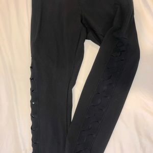 Lululemon Black Leggings with Mesh Detailing